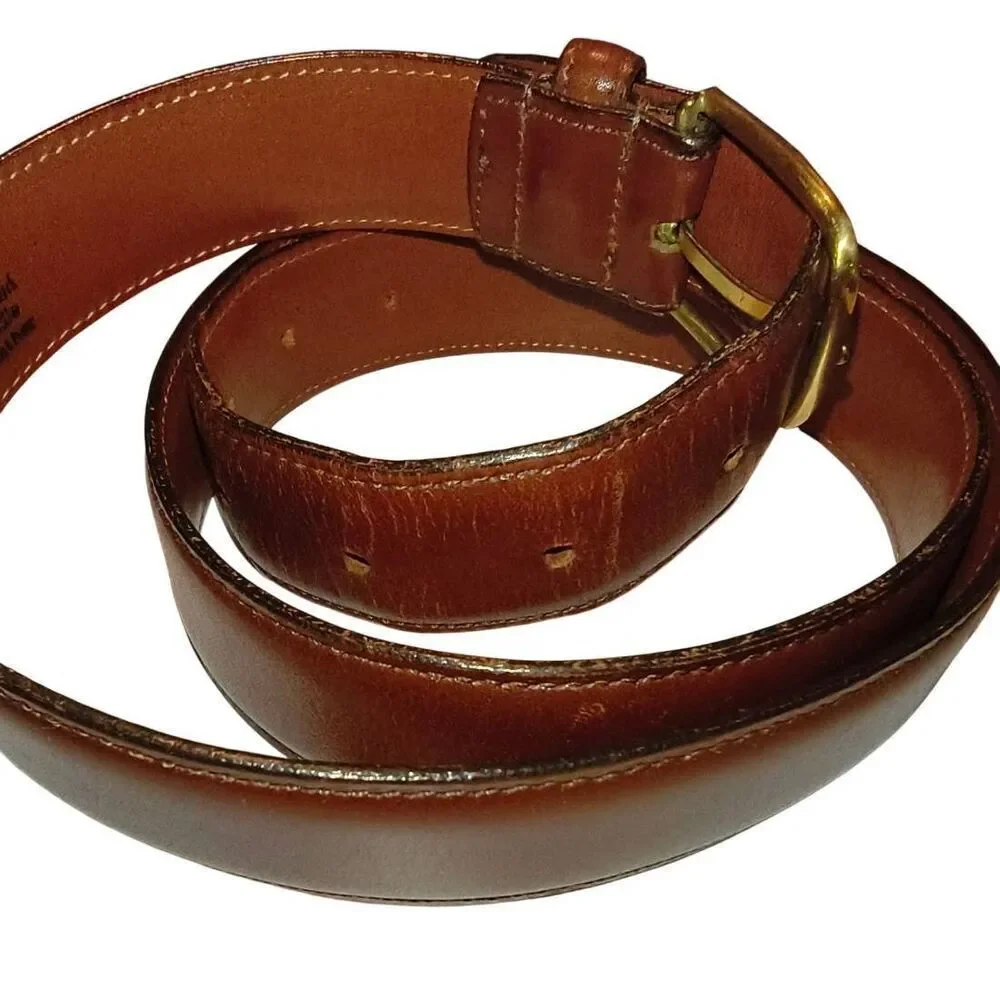 Dooney & Bourke Belt Size 100/40 Men's Brown Curried Bridle Leather 10002 USA Go